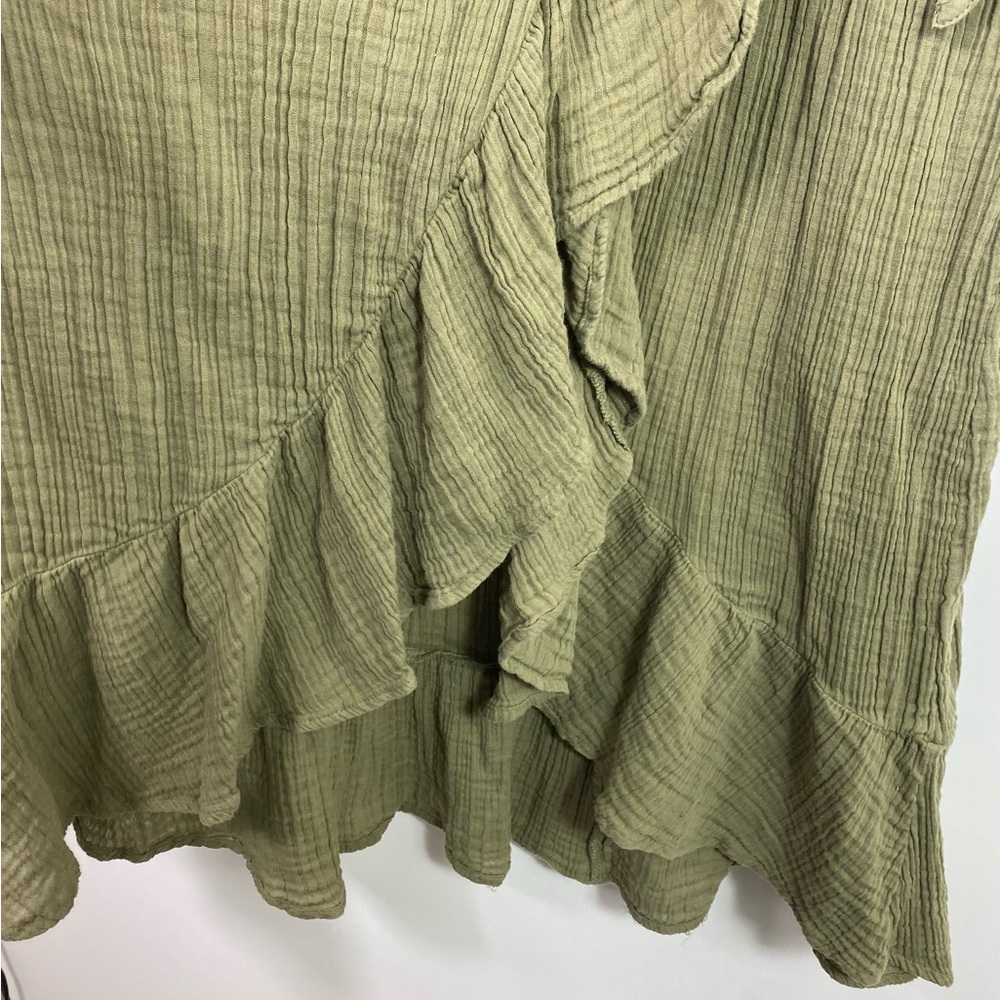 Aerie dress green wrap dress with waist tie adjustable - Picture 7 of 14